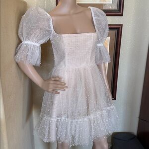 Holiday Pearl Tulle Dress sz 2 BHLDN by Watters